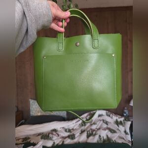 Portland Leather |  Mini Crossbody Green Apple |  leather Snap closure | New!